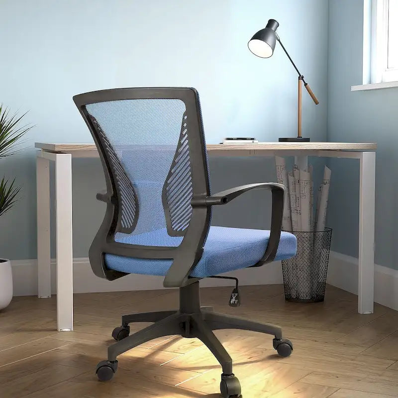 Chaise de bureau ergonomique en maille à dossier mi-haut avec soutien lombaire