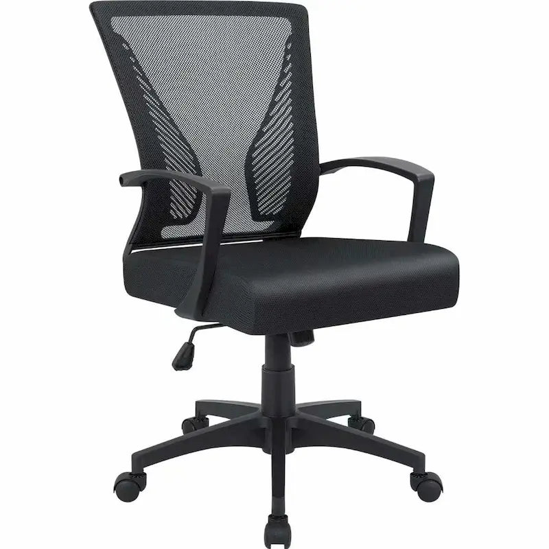 Chaise de bureau ergonomique en maille à dossier mi-haut avec soutien lombaire