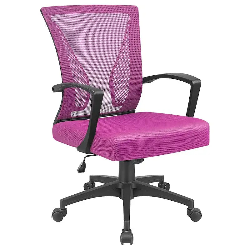 Chaise de bureau ergonomique en maille à dossier mi-haut avec soutien lombaire