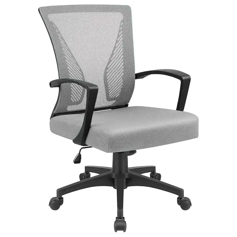 Chaise de bureau ergonomique en maille à dossier mi-haut avec soutien lombaire