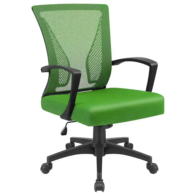 Chaise de bureau ergonomique en maille à dossier mi-haut avec soutien lombaire