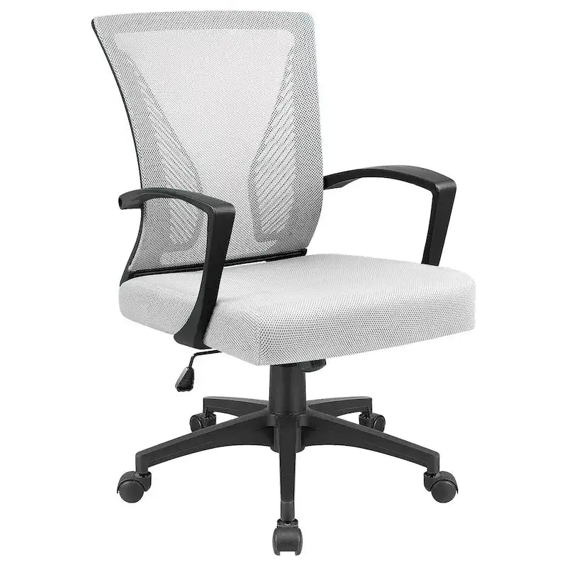 Chaise de bureau ergonomique en maille à dossier mi-haut avec soutien lombaire