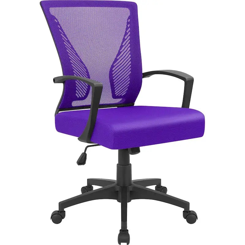 Chaise de bureau ergonomique en maille à dossier mi-haut avec soutien lombaire
