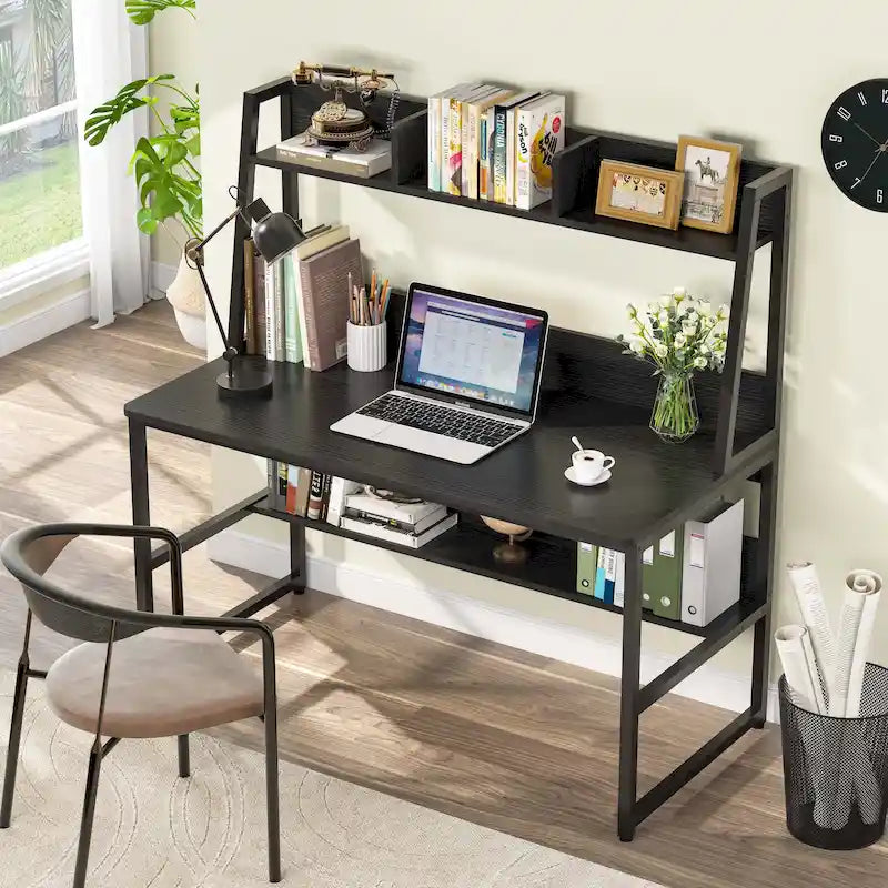 Computer Desk with Hutch and Bookshelf,Home Office Desk,Study Writing Table