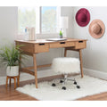 Rattanschreibtisch im Mid-Century-Stil