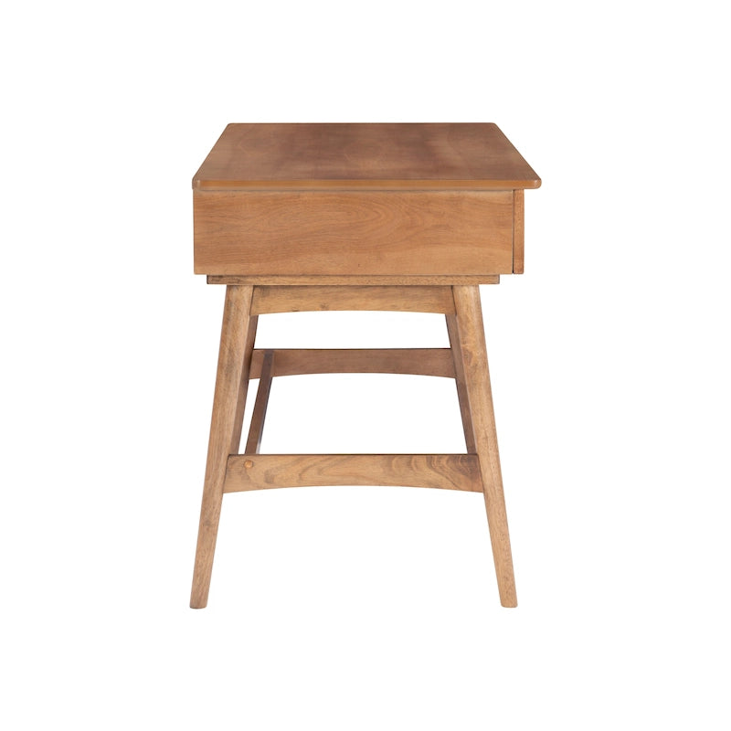 Rattanschreibtisch im Mid-Century-Stil