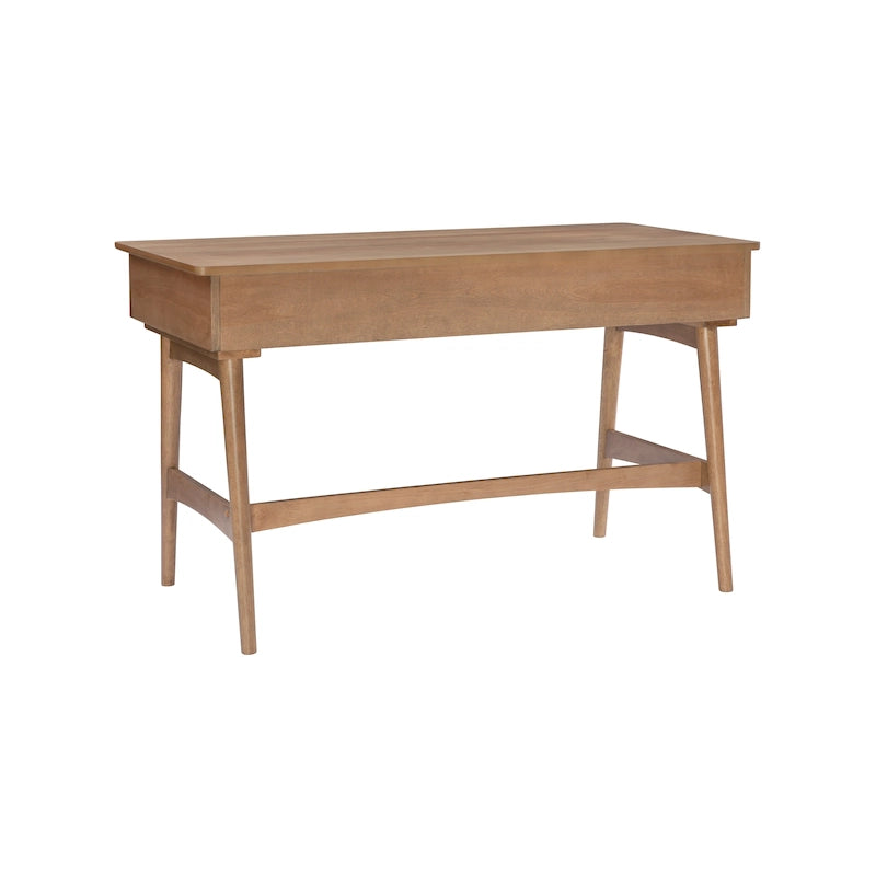 Rattanschreibtisch im Mid-Century-Stil