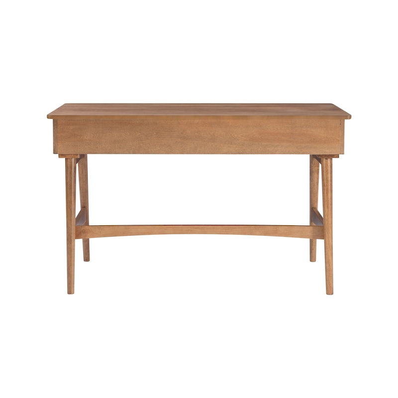 Rattanschreibtisch im Mid-Century-Stil
