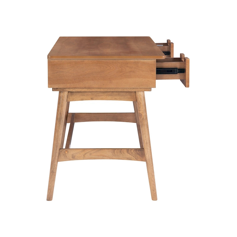 Rattanschreibtisch im Mid-Century-Stil