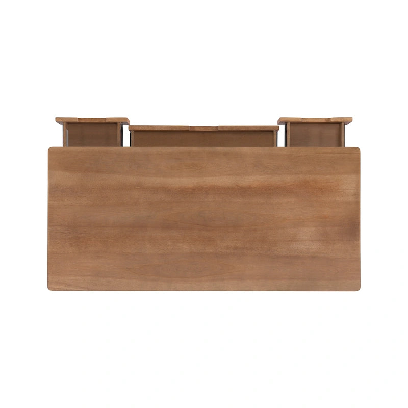Rattanschreibtisch im Mid-Century-Stil