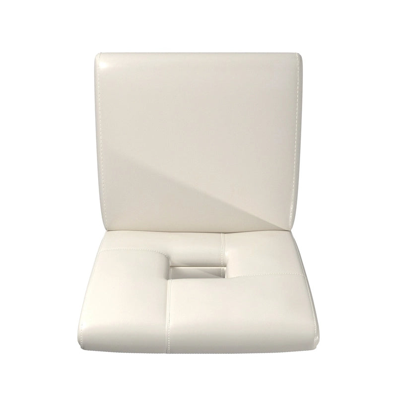 Witte eetkamerstoelen van kunstleer met sleutelgatvormige rugleuning, set van 2