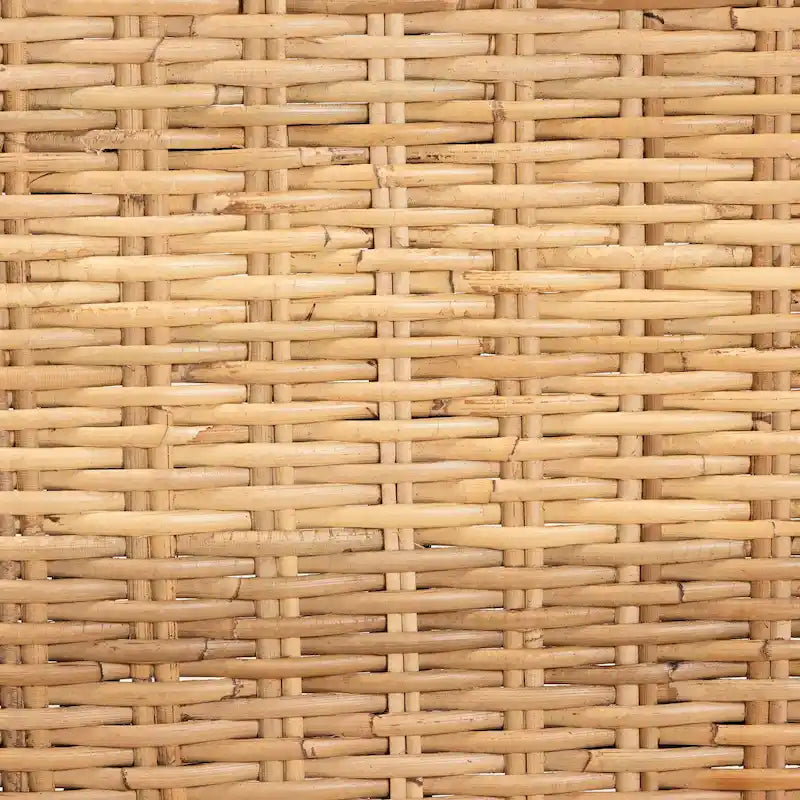 Ensemble de 2 chaises de salle à manger bohèmes en bois de manguier et rotin naturel