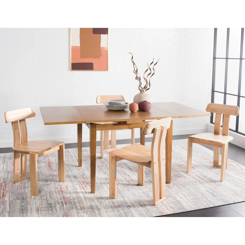 Chaise de salle à manger rétro en bois de style mi-siècle avec piètement tripode