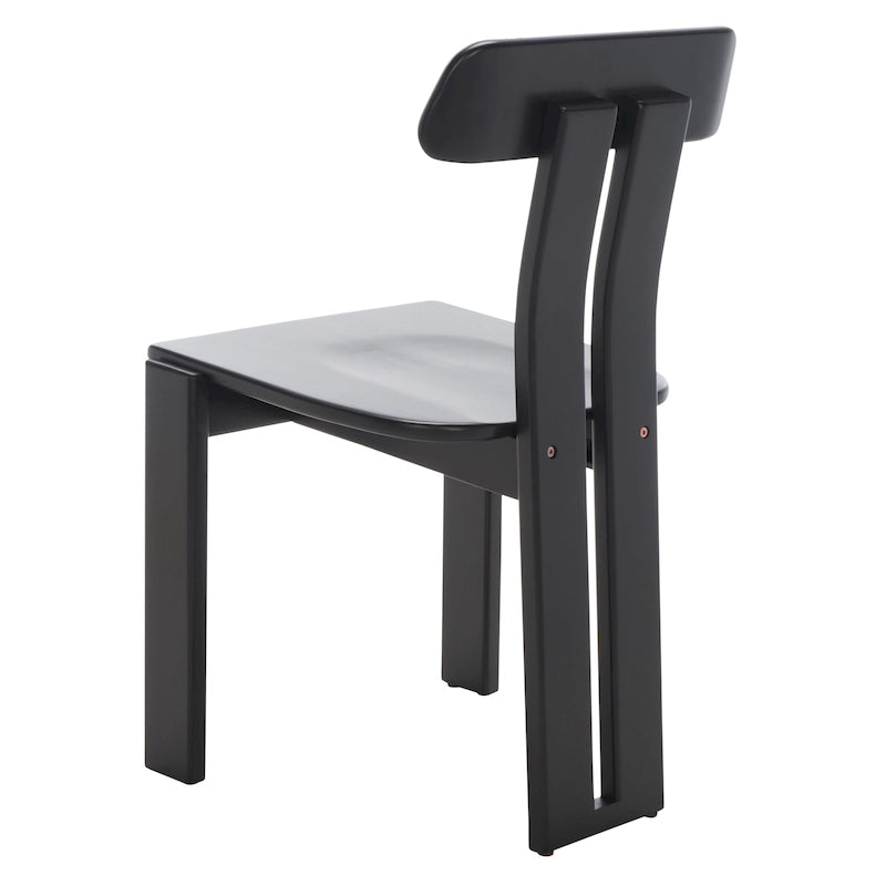 Retro Mid-Century Wood Dining Chair with Tripod Base