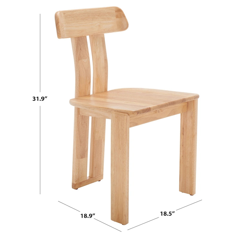 Retro Mid-Century Wood Dining Chair with Tripod Base