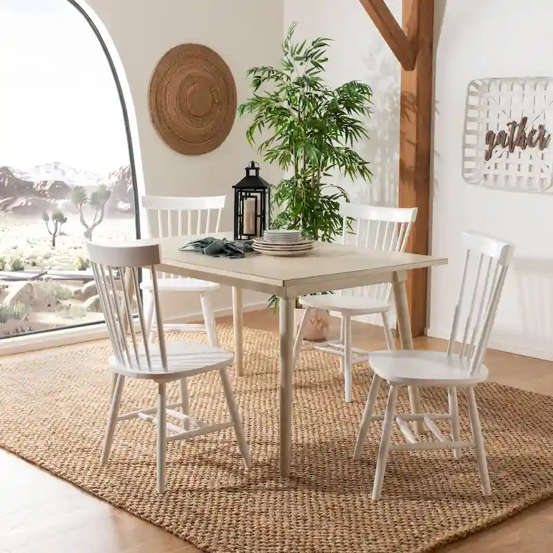 Ensemble de 2 chaises de salle à manger de ferme à dossier à barreaux