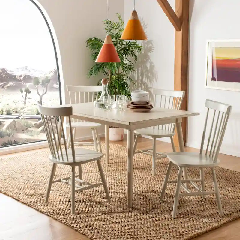 Ensemble de 2 chaises de salle à manger de ferme à dossier à barreaux