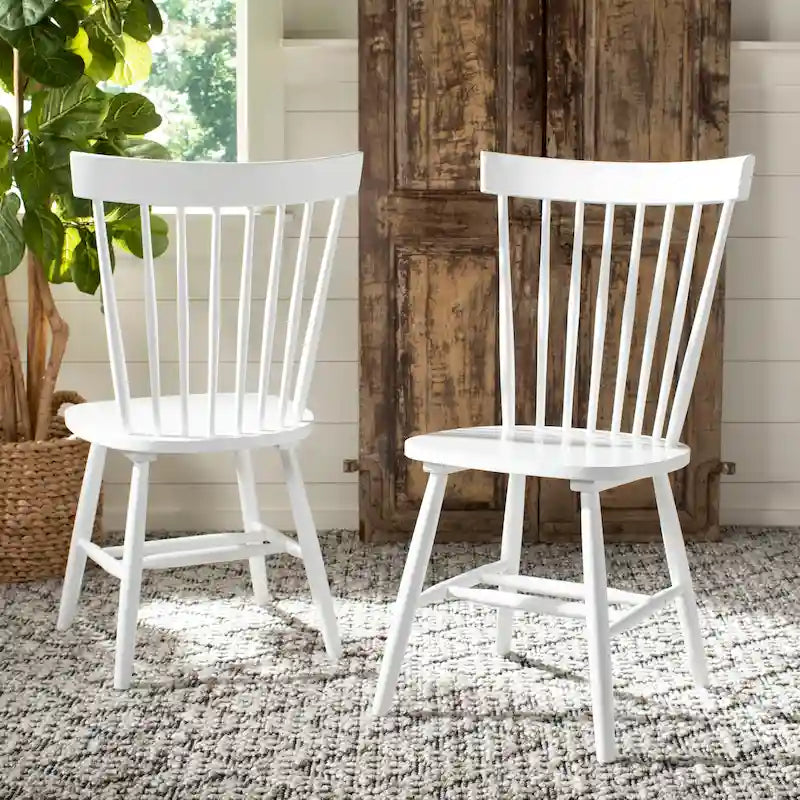 Ensemble de 2 chaises de salle à manger de ferme à dossier à barreaux
