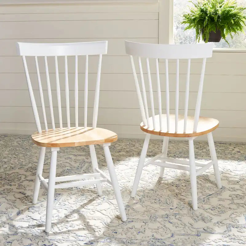 Ensemble de 2 chaises de salle à manger de ferme à dossier à barreaux