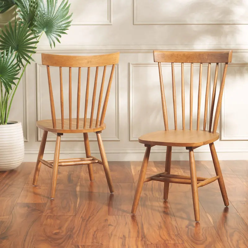 Ensemble de 2 chaises de salle à manger de ferme à dossier à barreaux