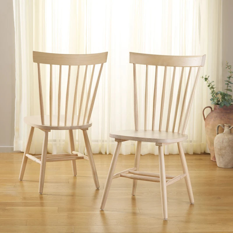 Ensemble de 2 chaises de salle à manger de ferme à dossier à barreaux