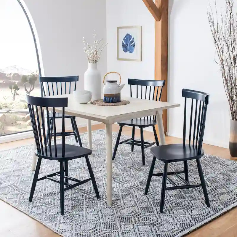 Ensemble de 2 chaises de salle à manger de ferme à dossier à barreaux
