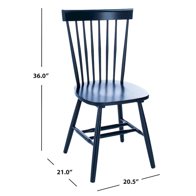 Ensemble de 2 chaises de salle à manger de ferme à dossier à barreaux
