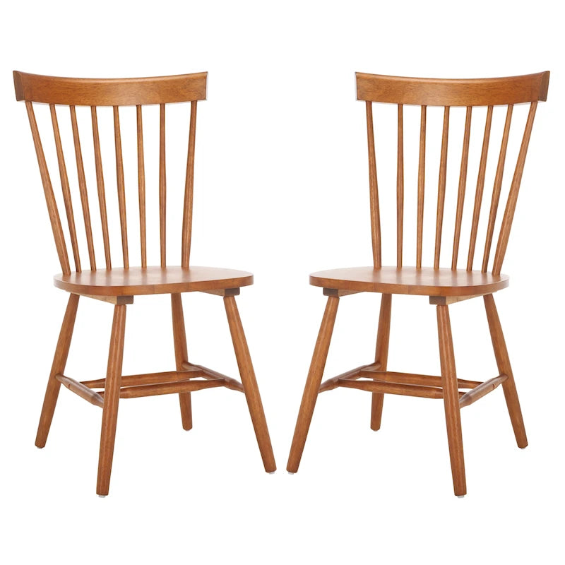 Ensemble de 2 chaises de salle à manger de ferme à dossier à barreaux