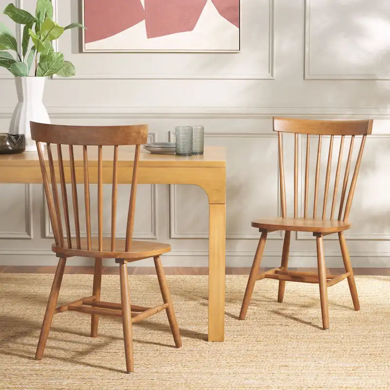 Ensemble de 2 chaises de salle à manger de ferme à dossier à barreaux