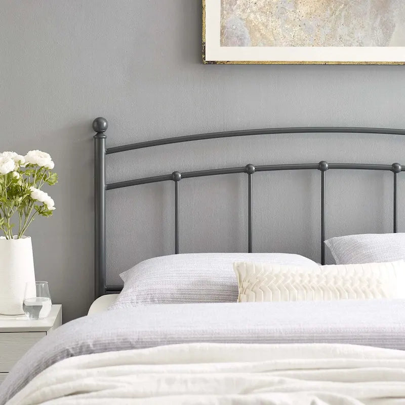 Gewölbtes Metallkopfteil für Einzelbett