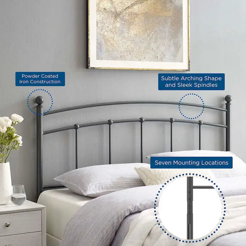 Gewölbtes Metallkopfteil für Einzelbett
