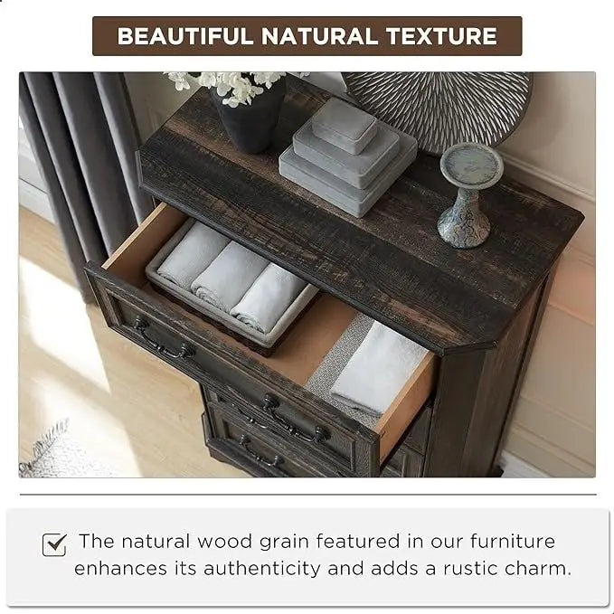 Farmhouse 5 Drawers Dresser, Wood Chest of Drawers, Dressers Organizer