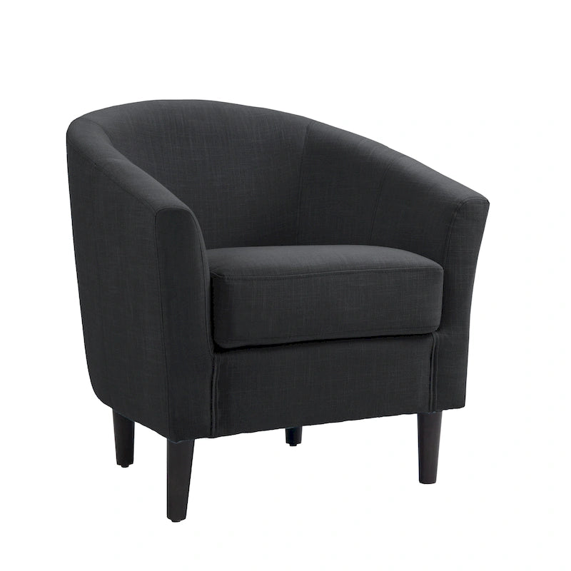 Set di 2 poltrone d’accento moderne imbottite a botte