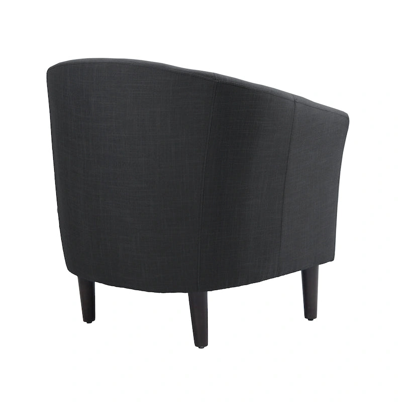 Set di 2 poltrone d’accento moderne imbottite a botte