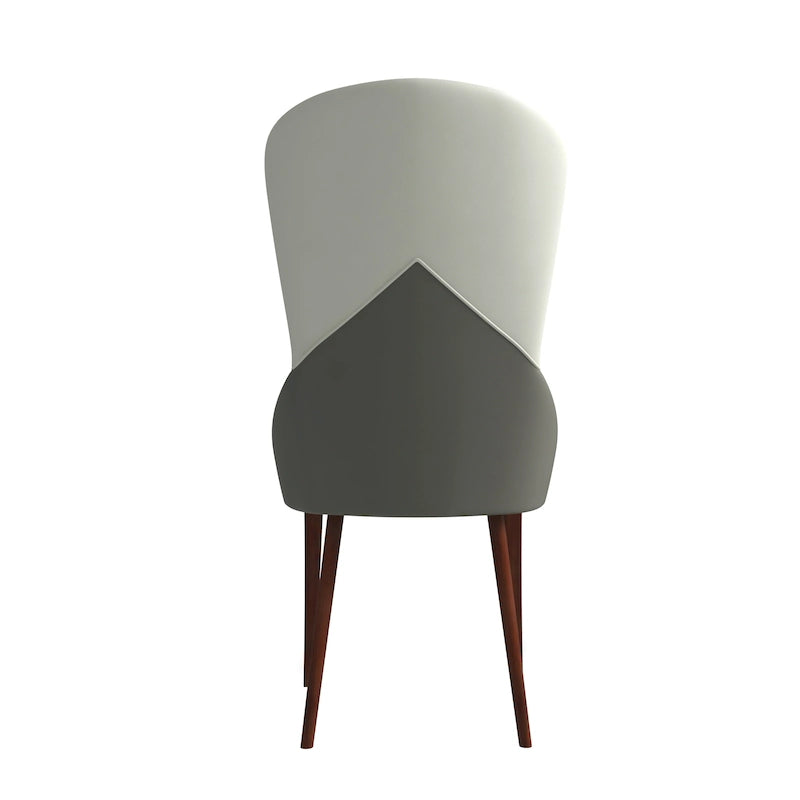 Sedia da pranzo in legno massello rivestita in pelle, design bicolore