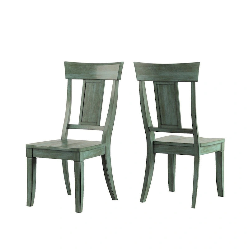 Ensemble de 2 chaises de salle à manger en bois à dossier à panneaux