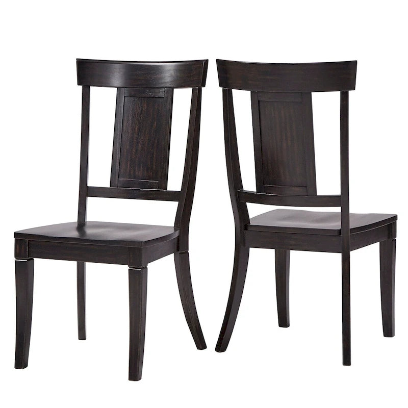 Ensemble de 2 chaises de salle à manger en bois à dossier à panneaux
