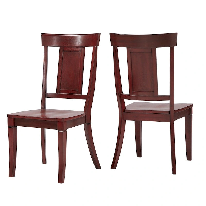 Ensemble de 2 chaises de salle à manger en bois à dossier à panneaux