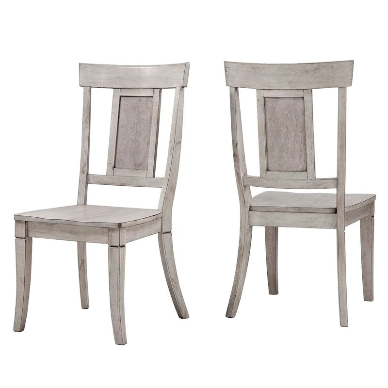 Ensemble de 2 chaises de salle à manger en bois à dossier à panneaux