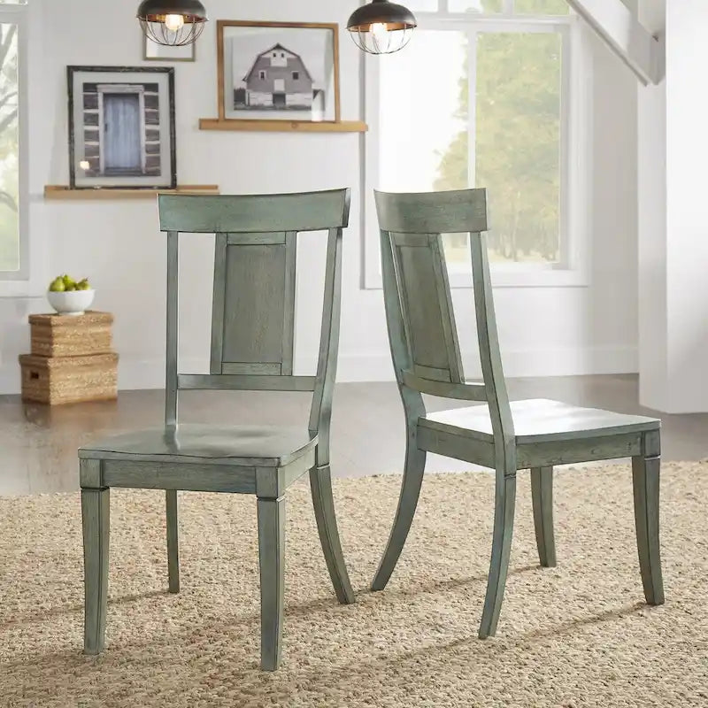 Ensemble de 2 chaises de salle à manger en bois à dossier à panneaux