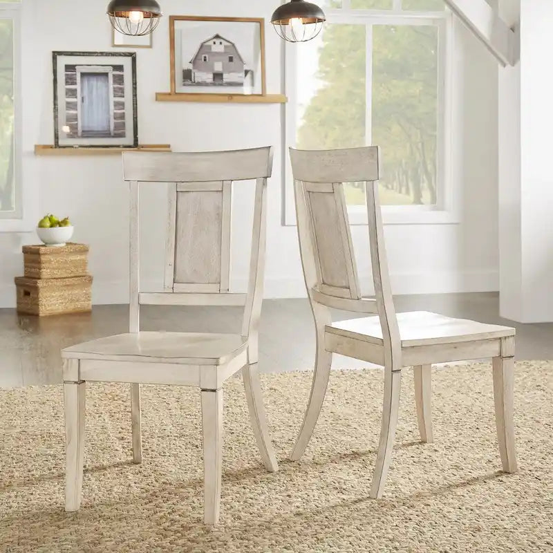 Set di 2 sedie da pranzo in legno con schienale a pannello