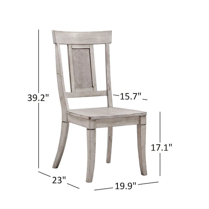 Set di 2 sedie da pranzo in legno con schienale a pannello