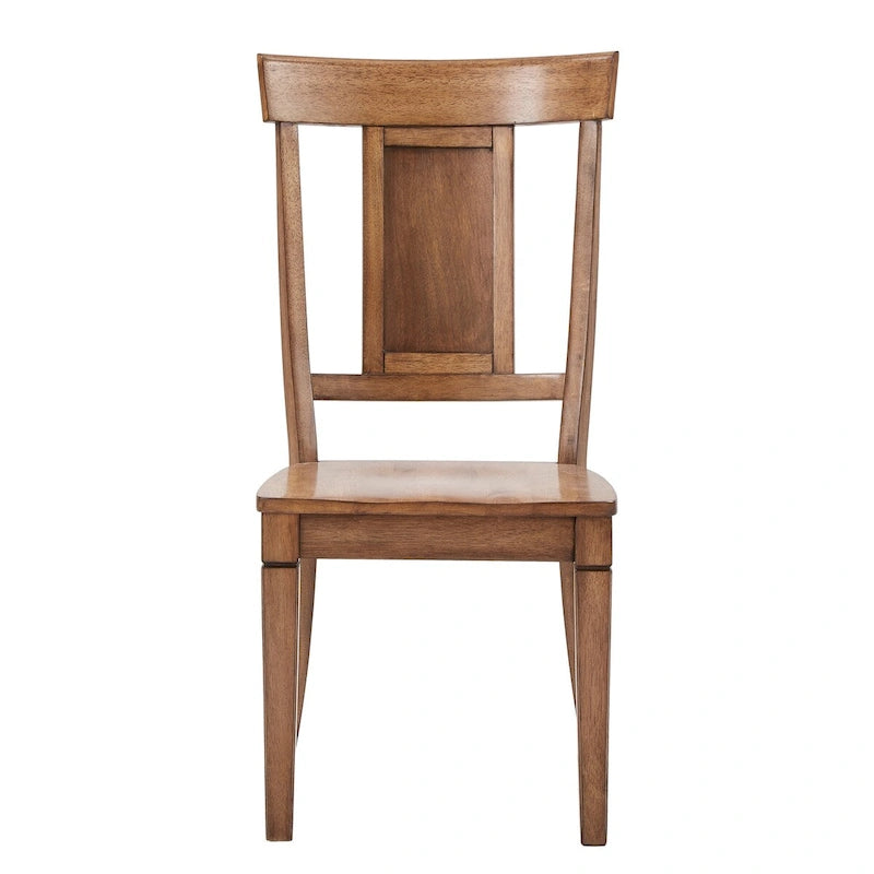 Set di 2 sedie da pranzo in legno con schienale a pannello