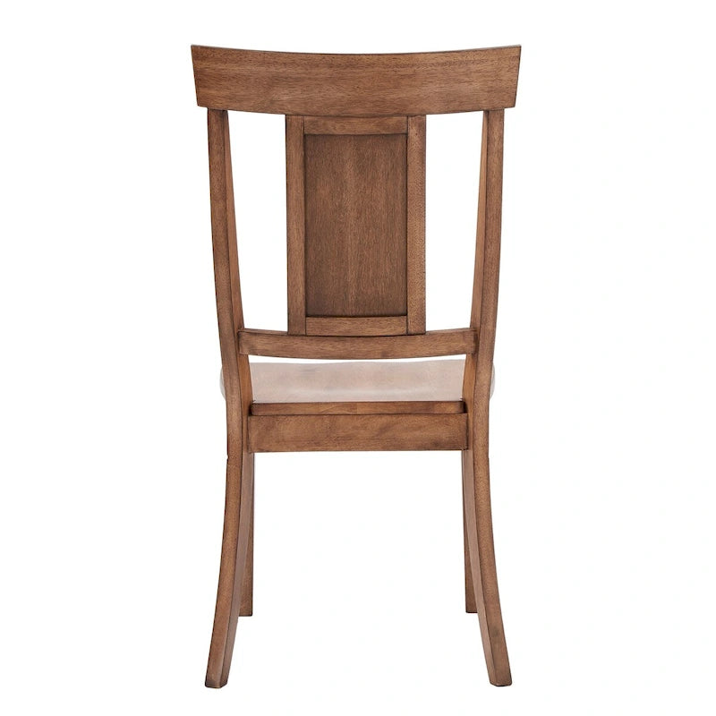 Set di 2 sedie da pranzo in legno con schienale a pannello