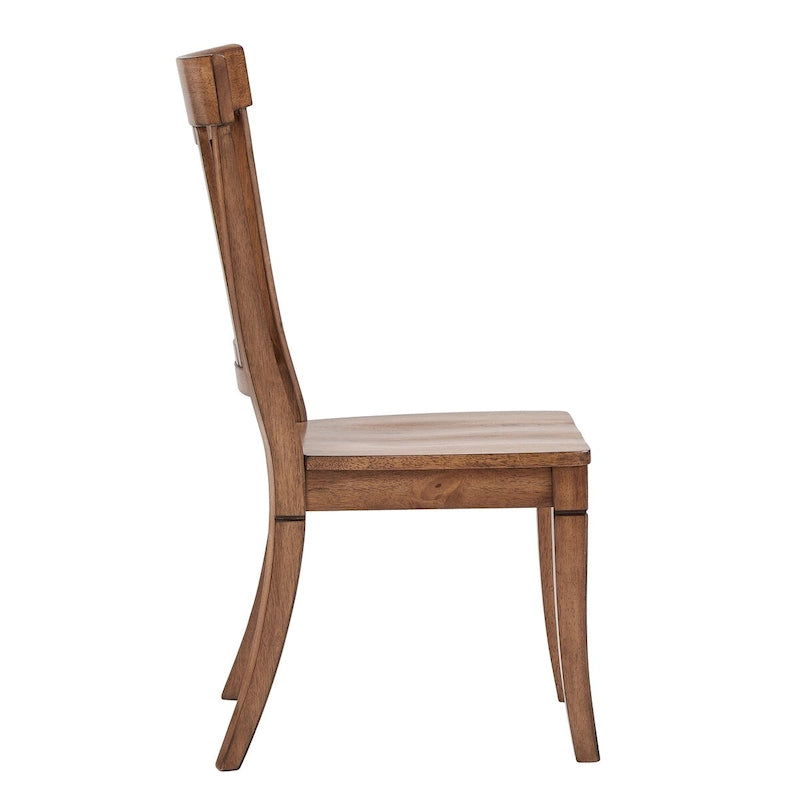 Set di 2 sedie da pranzo in legno con schienale a pannello