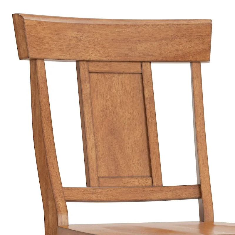 Set di 2 sedie da pranzo in legno con schienale a pannello