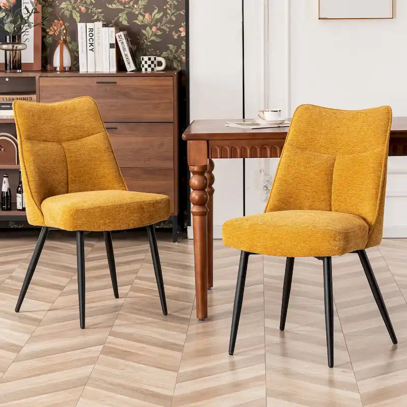Ensemble de 2 chaises modernes de cuisine et de salle à manger en tissu rembourré