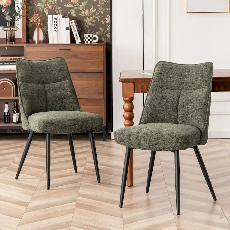 Ensemble de 2 chaises modernes de cuisine et de salle à manger en tissu rembourré