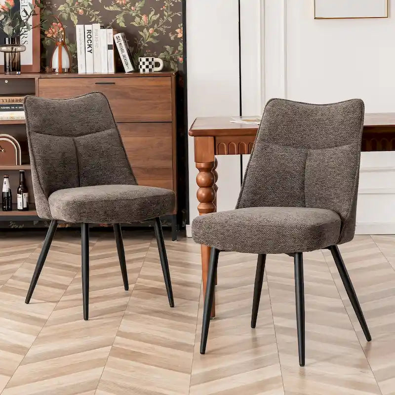 Ensemble de 2 chaises modernes de cuisine et de salle à manger en tissu rembourré