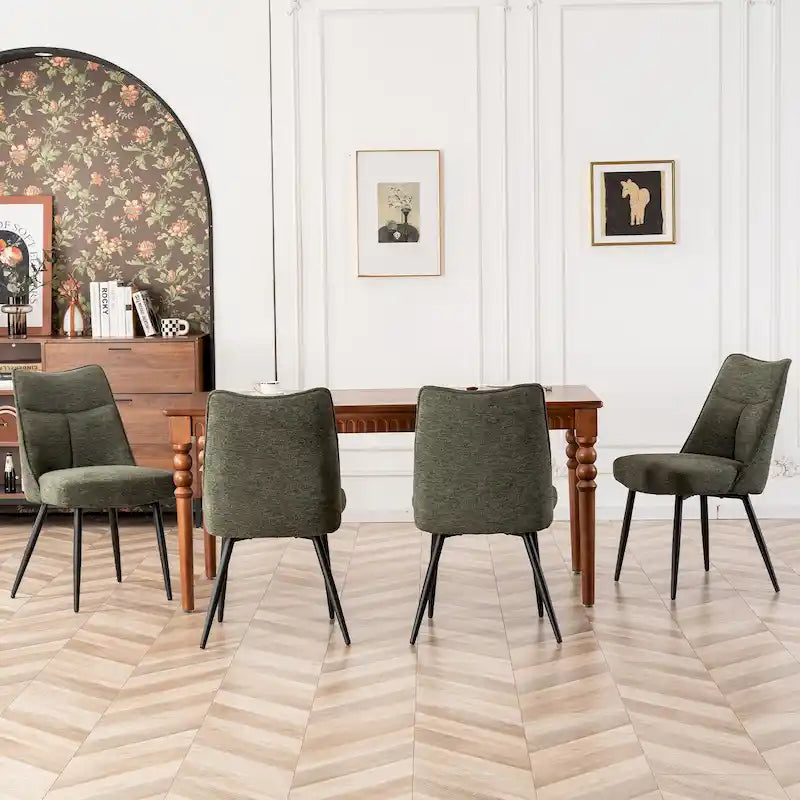 Ensemble de 2 chaises modernes de cuisine et de salle à manger en tissu rembourré